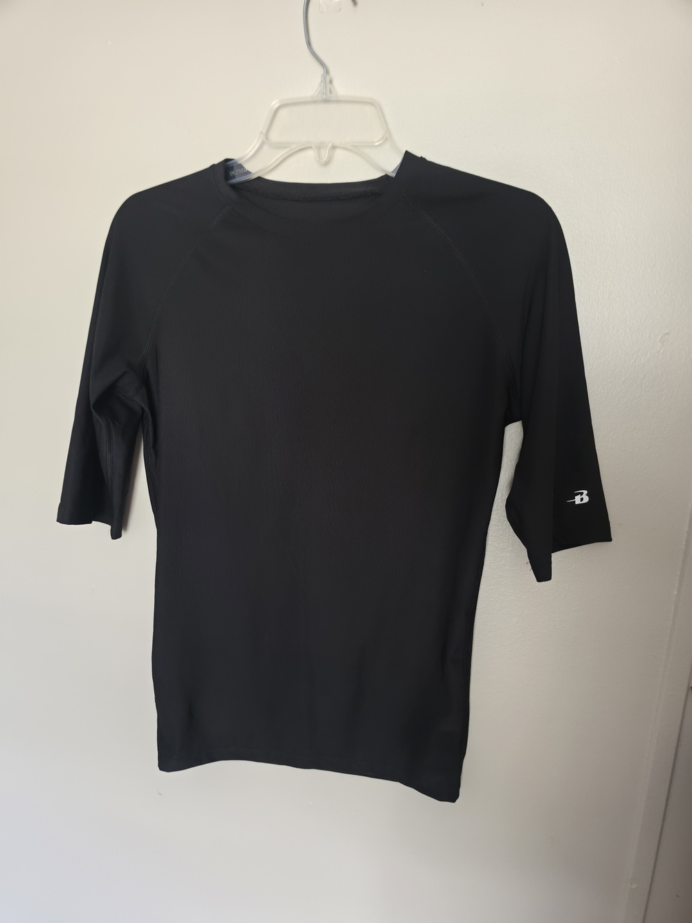 Badger Sport Men's Activewear Stretch T-Shirt Black Crew Neck Size M